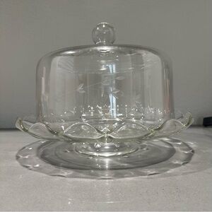 Vintage Princess House Heritage Crystal Cake Stand And Dome